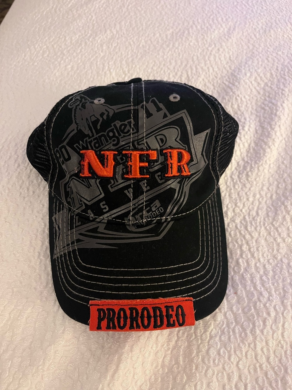 Wrangler Black Cap with Orange NFR Patch